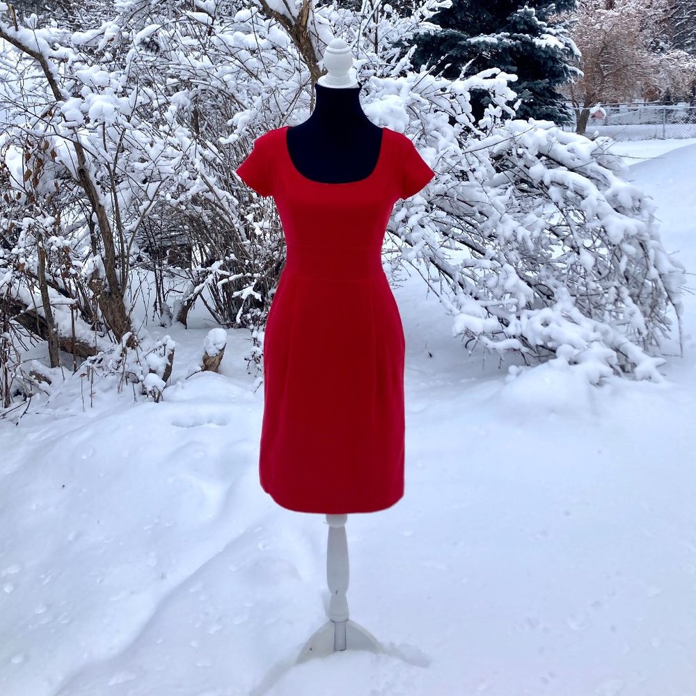 Banana Republic Red Wool Sheath Dress, size 0